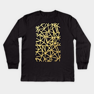 Abstract Outline Thick Gold Kids Long Sleeve T-Shirt